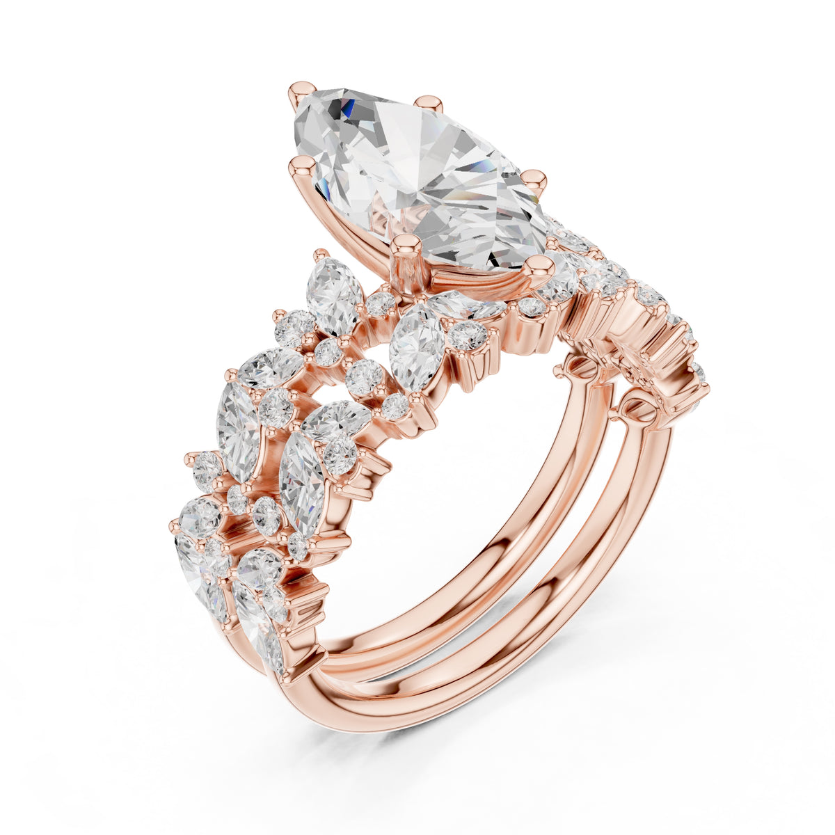 2.00 ct Ethereal Blossom Engagement Ring 2ct Rose Gold Marquise