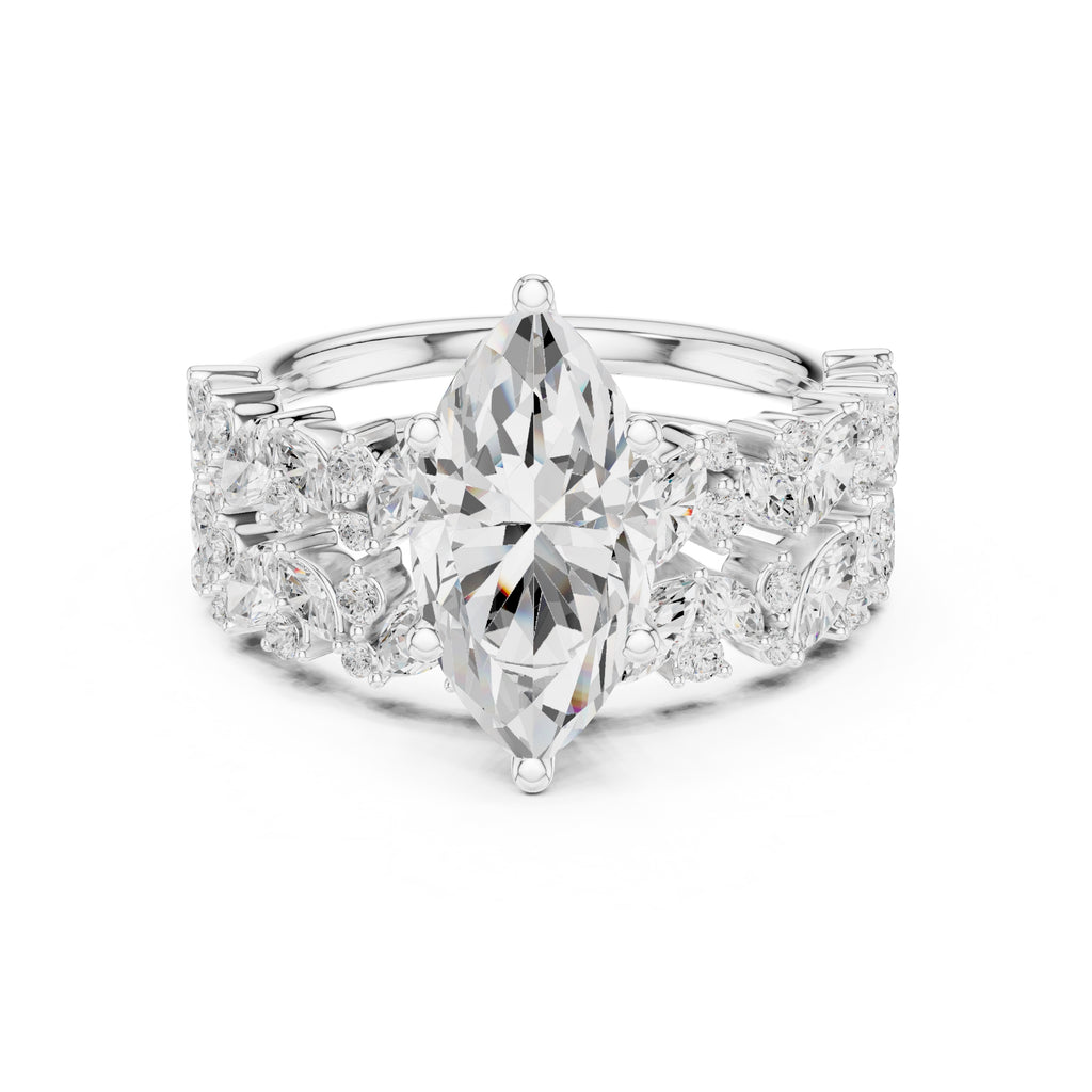 2.00 ct Ethereal Blossom Engagement Ring 2ct White Gold Marquise