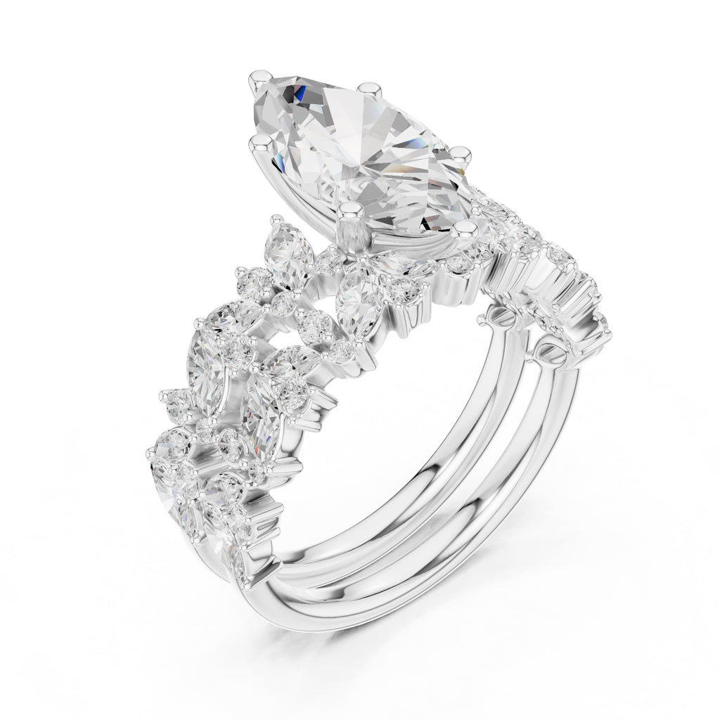 2.00 ct Ethereal Blossom Engagement Ring 2ct White Gold Marquise