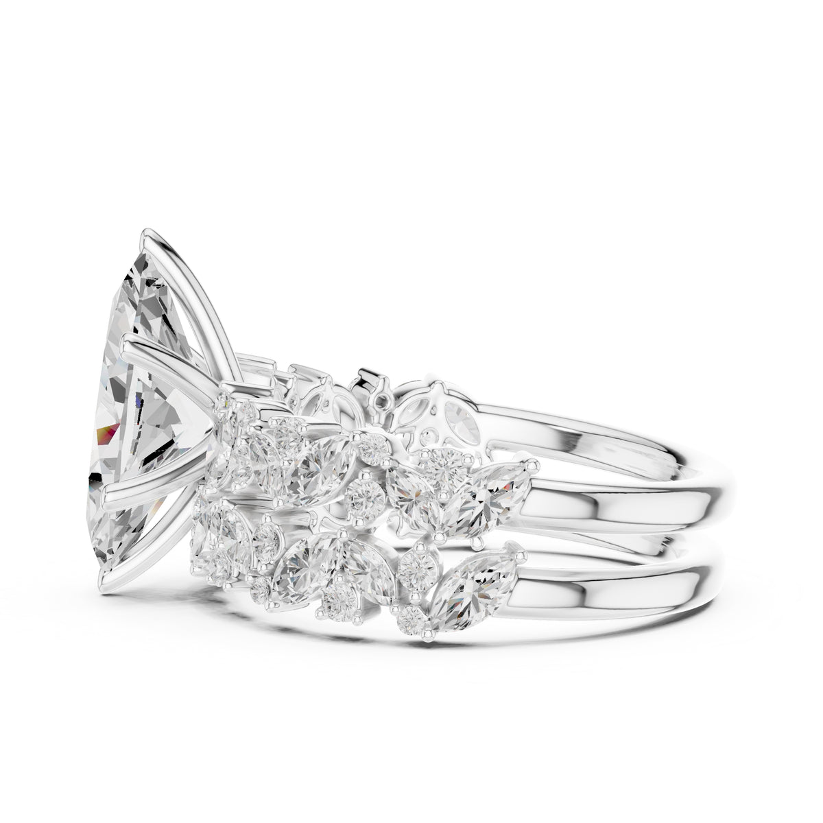 2.00 ct Ethereal Blossom Engagement Ring 2ct White Gold Marquise
