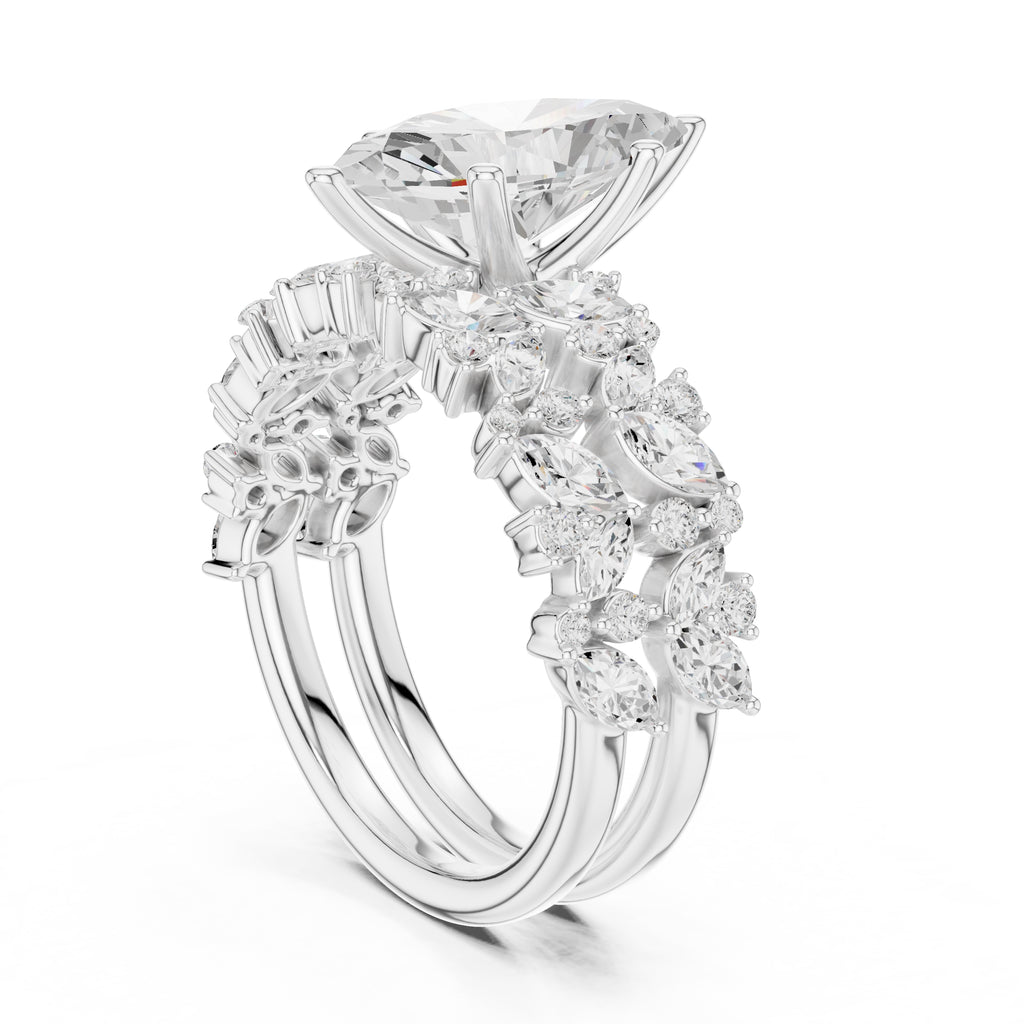2.00 ct Ethereal Blossom Engagement Ring 2ct White Gold Marquise