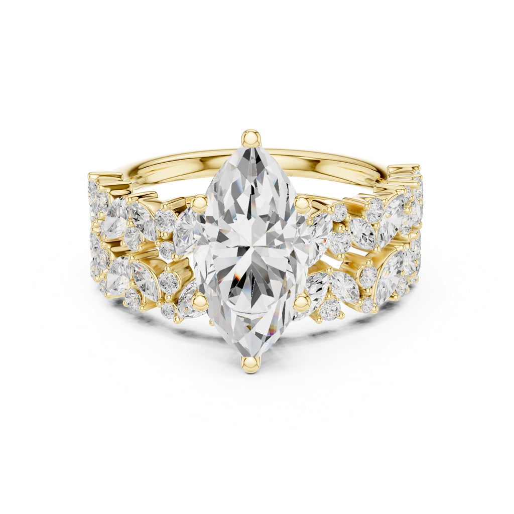 2.00 ct Ethereal Blossom Engagement Ring 2ct Yellow Gold Marquise