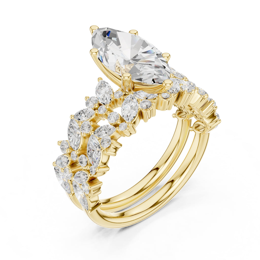2.00 ct Ethereal Blossom Engagement Ring 2ct Yellow Gold Marquise