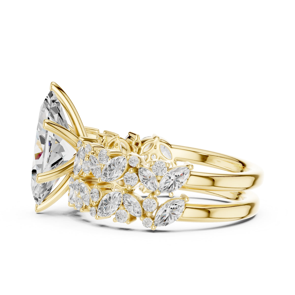 2.00 ct Ethereal Blossom Engagement Ring 2ct Yellow Gold Marquise