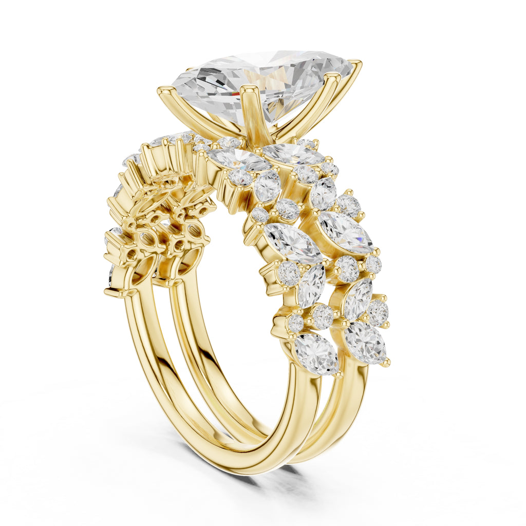 2.00 ct Ethereal Blossom Engagement Ring 2ct Yellow Gold Marquise