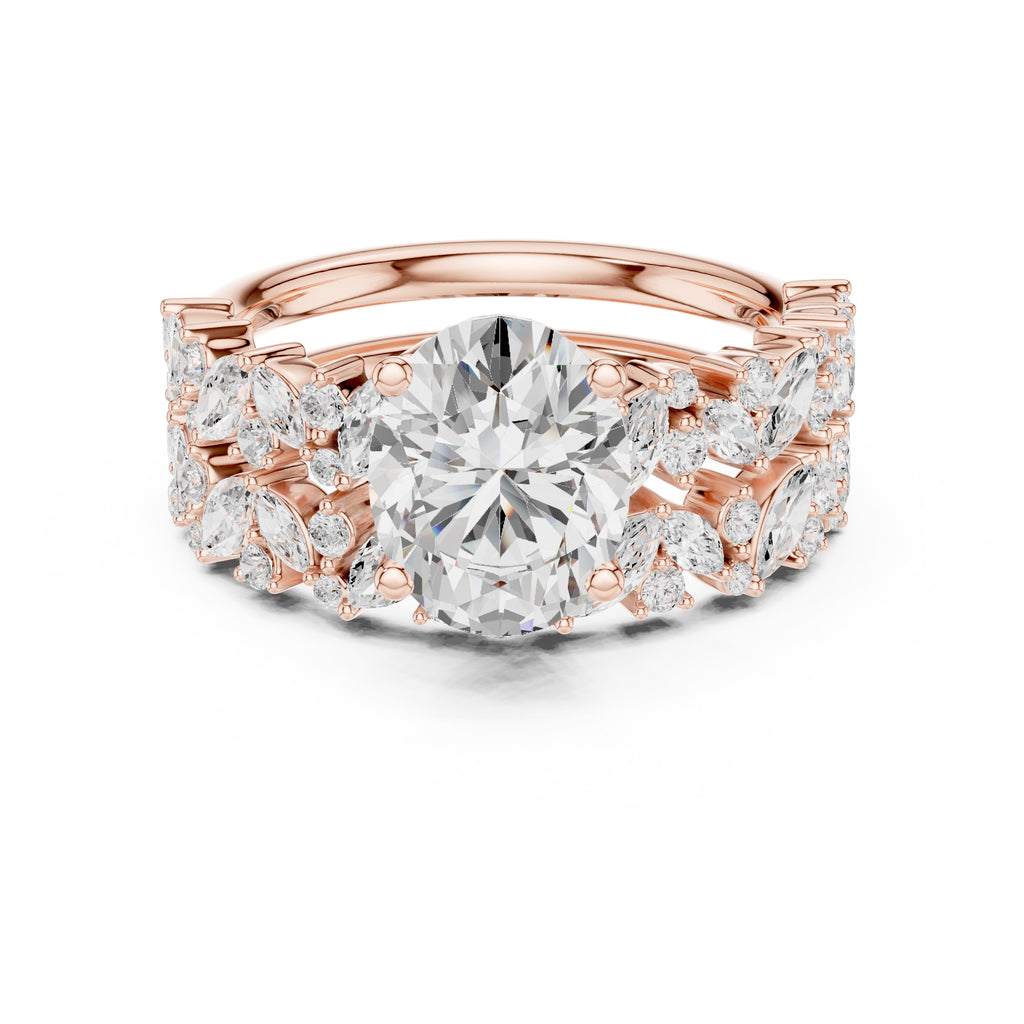 2.00 ct Ethereal Blossom Engagement Ring 2ct Rose Gold Oval