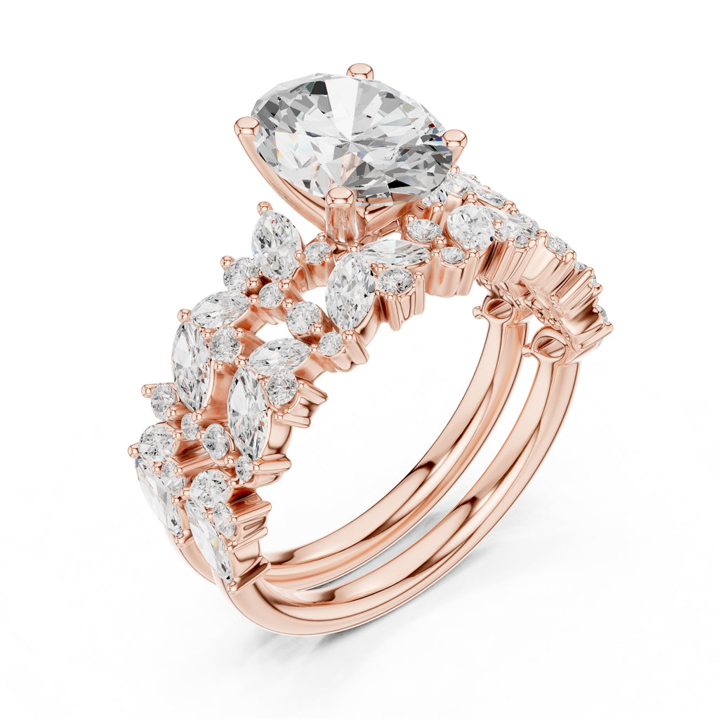 2.00 ct Ethereal Blossom Engagement Ring 2ct Rose Gold Oval