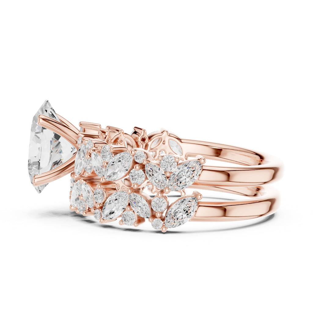 2.00 ct Ethereal Blossom Engagement Ring 2ct Rose Gold Oval