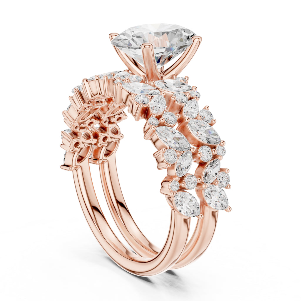 2.00 ct Ethereal Blossom Engagement Ring 2ct Rose Gold Oval