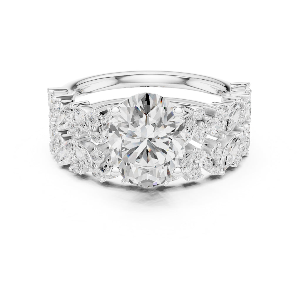 2.00 ct Ethereal Blossom Engagement Ring 2ct White Gold Oval