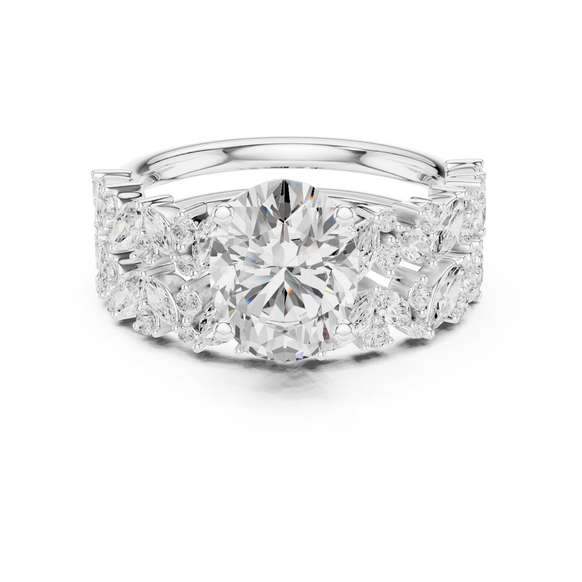 2.00 ct Ethereal Blossom Engagement Ring 2ct White Gold Oval