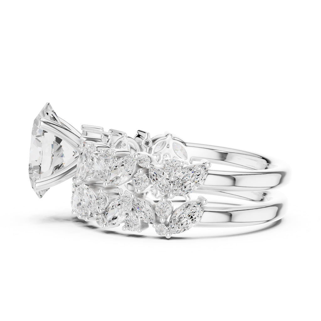 2.00 ct Ethereal Blossom Engagement Ring 2ct White Gold Oval