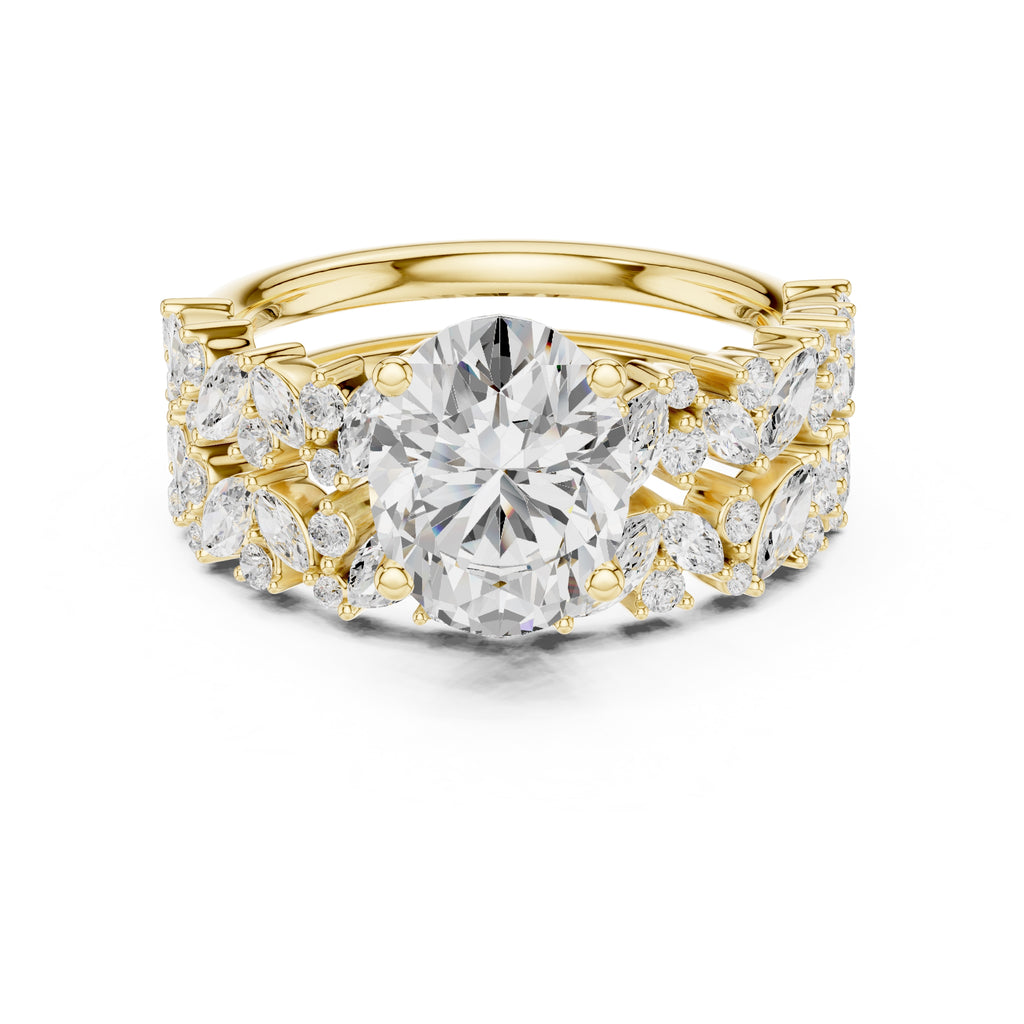 2.00 ct Ethereal Blossom Engagement Ring 2ct Yellow Gold Oval