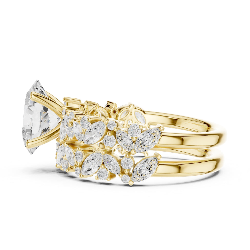 2.00 ct Ethereal Blossom Engagement Ring 2ct Yellow Gold Oval