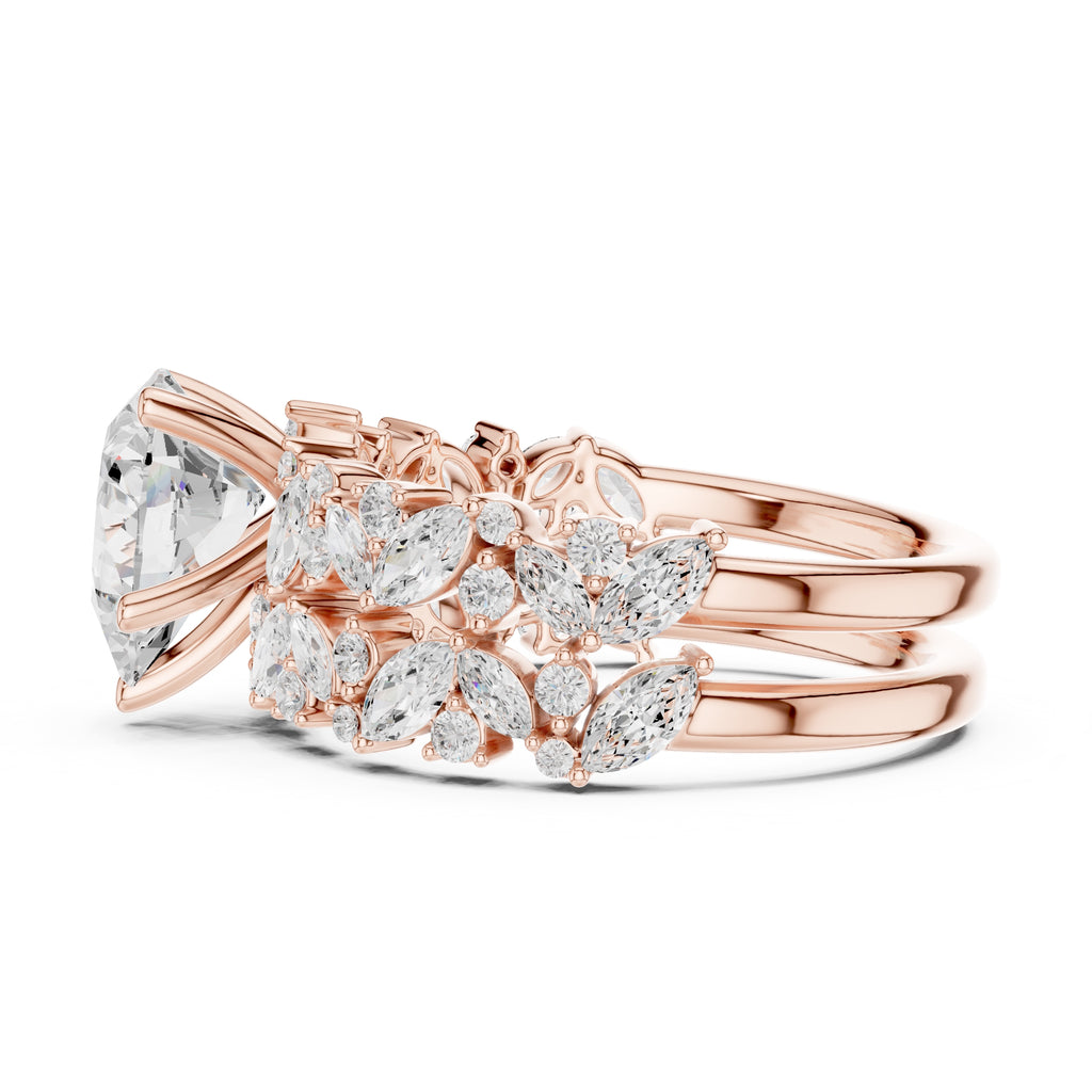 2.00 ct Ethereal Blossom Engagement Ring 2ct Rose Gold Pear