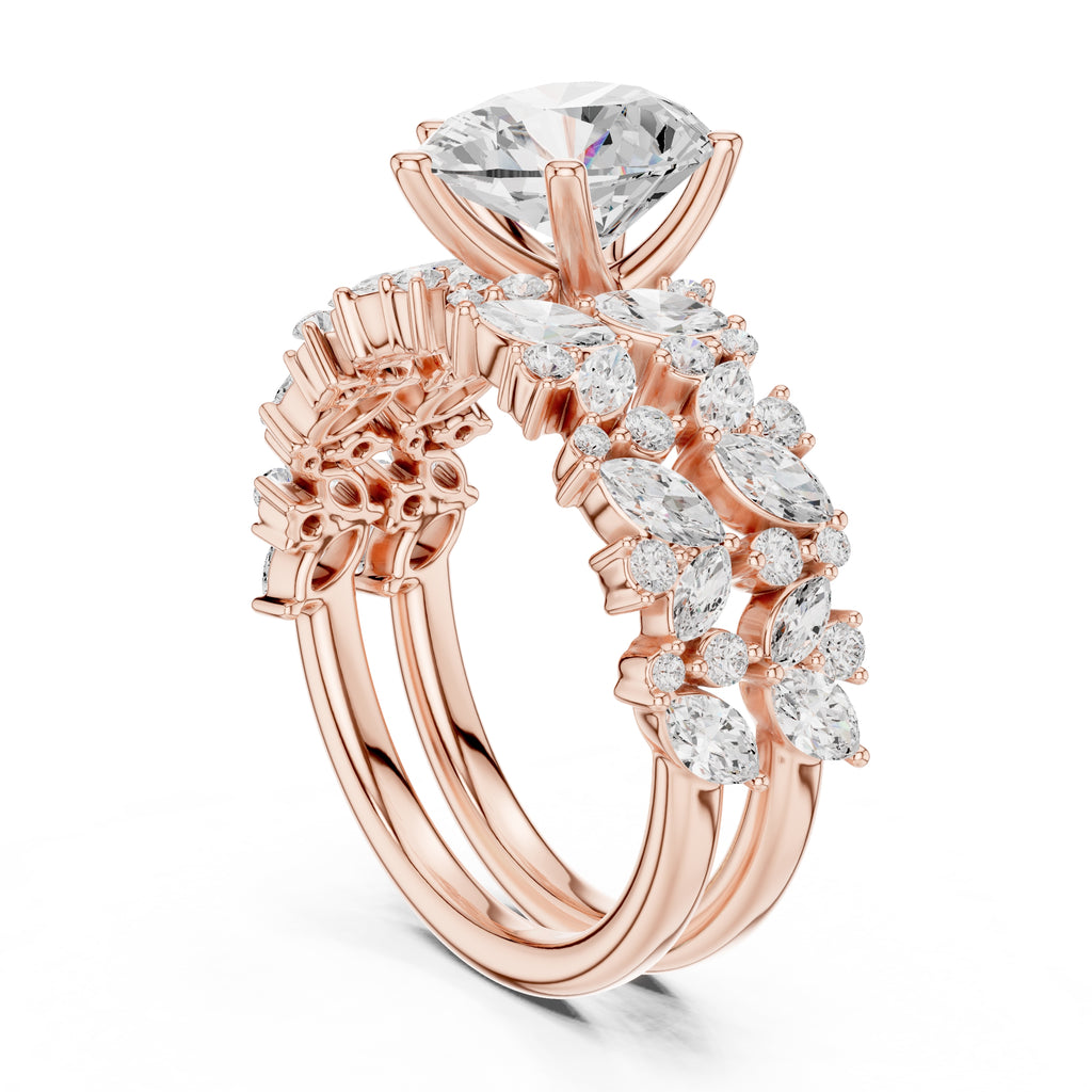 2.00 ct Ethereal Blossom Engagement Ring 2ct Rose Gold Pear