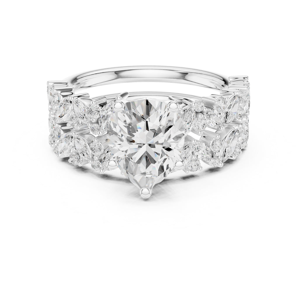 2.00 ct Ethereal Blossom Engagement Ring 2ct White Gold Pear