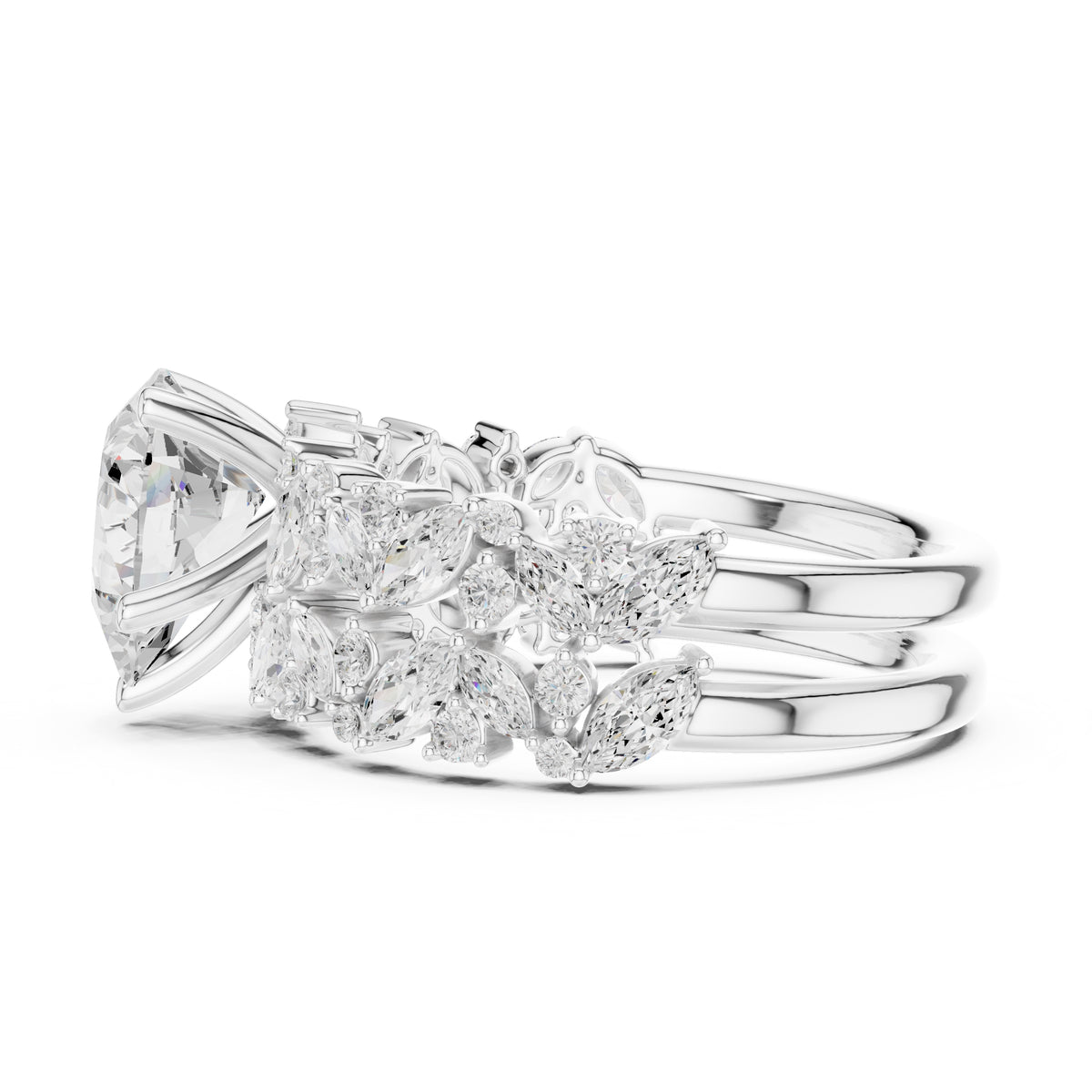 2.00 ct Ethereal Blossom Engagement Ring 2ct White Gold Pear