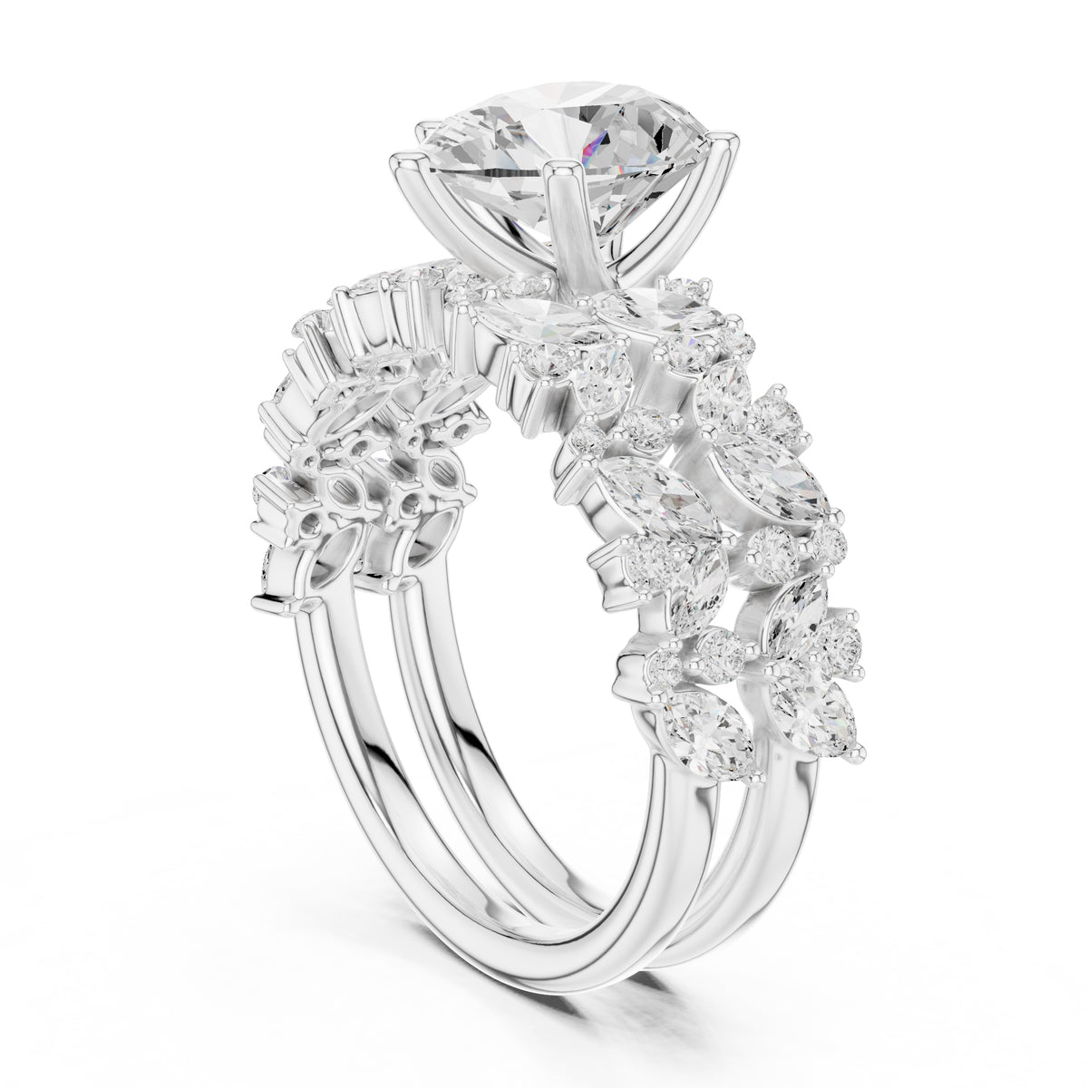 2.00 ct Ethereal Blossom Engagement Ring 2ct White Gold Pear