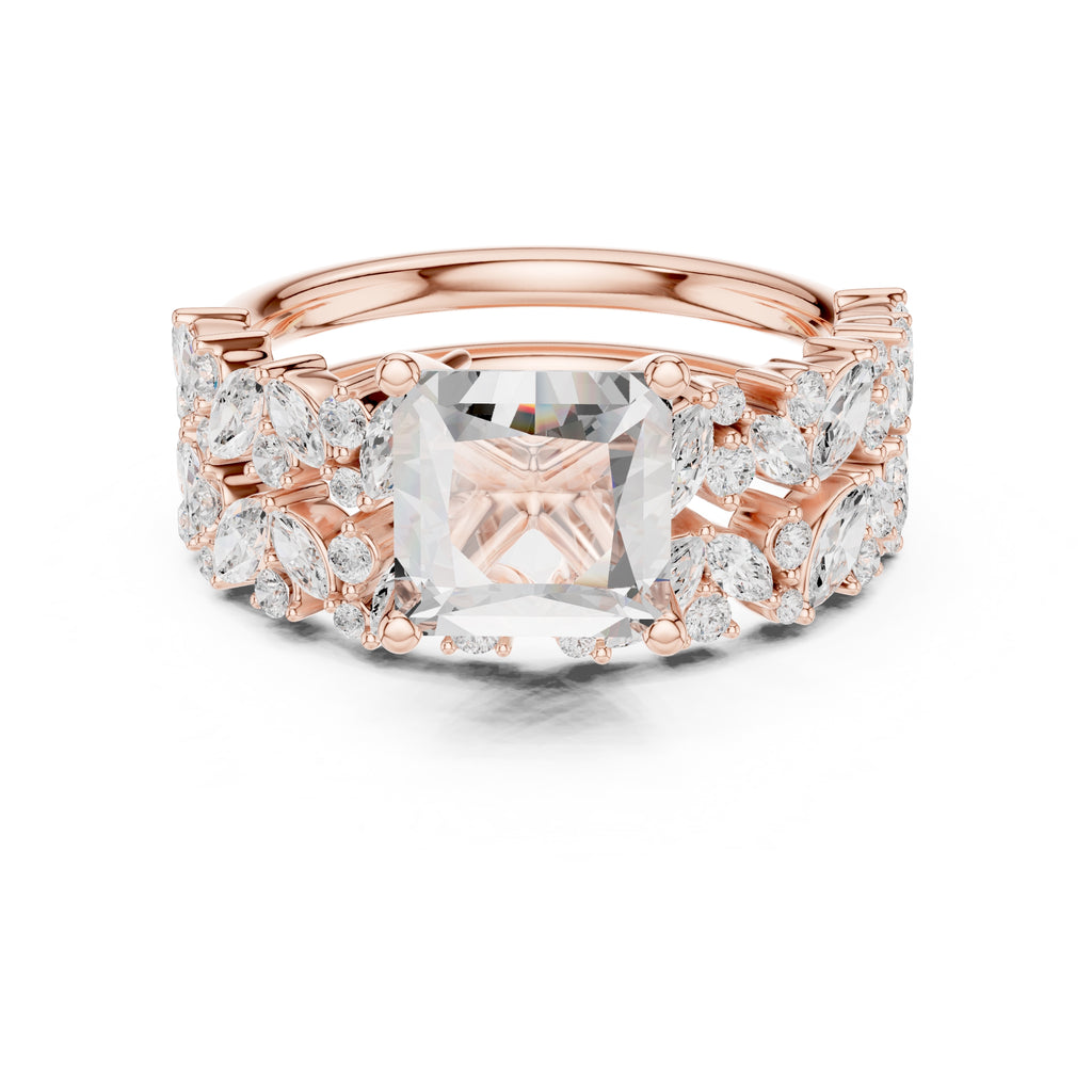 2.00 ct Ethereal Blossom Engagement Ring 2ct Rose Gold Princess