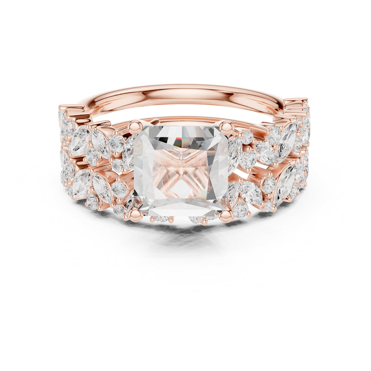 2.00 ct Ethereal Blossom Engagement Ring 2ct Rose Gold Princess