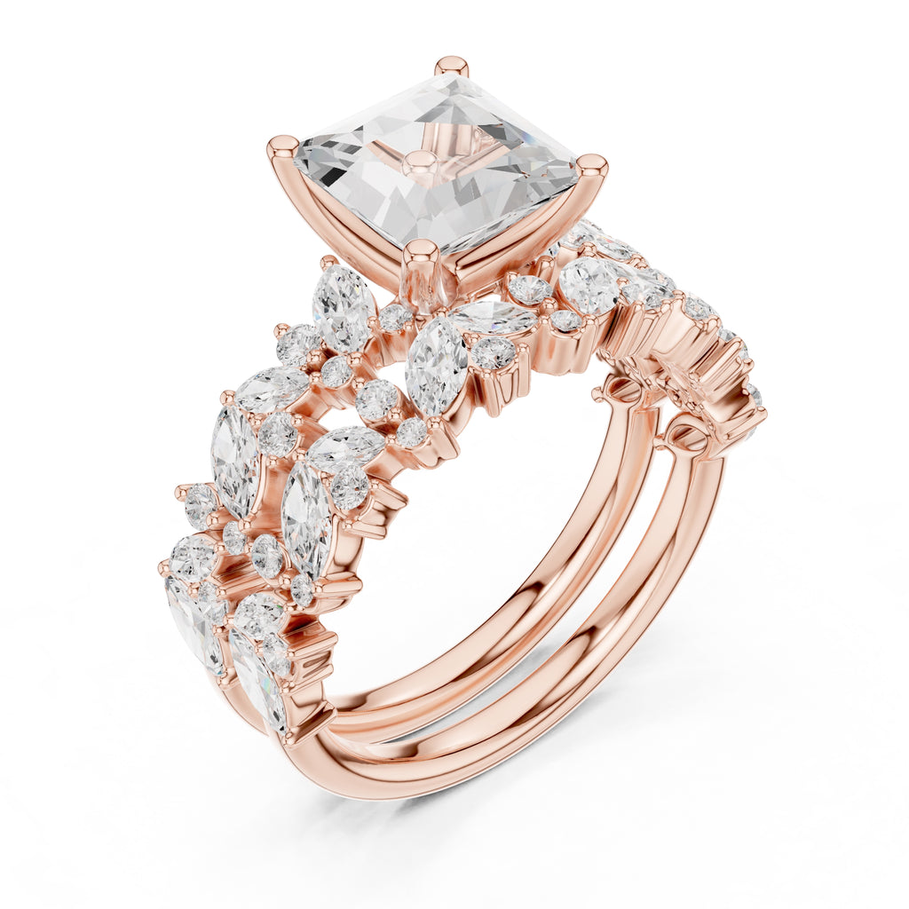 2.00 ct Ethereal Blossom Engagement Ring 2ct Rose Gold Princess