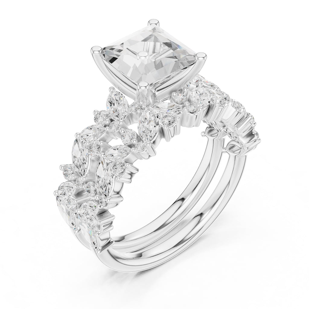 2.00 ct Ethereal Blossom Engagement Ring 2ct White Gold Princess