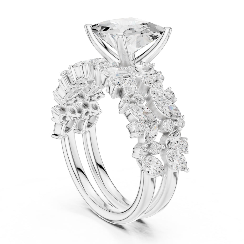 2.00 ct Ethereal Blossom Engagement Ring 2ct White Gold Princess