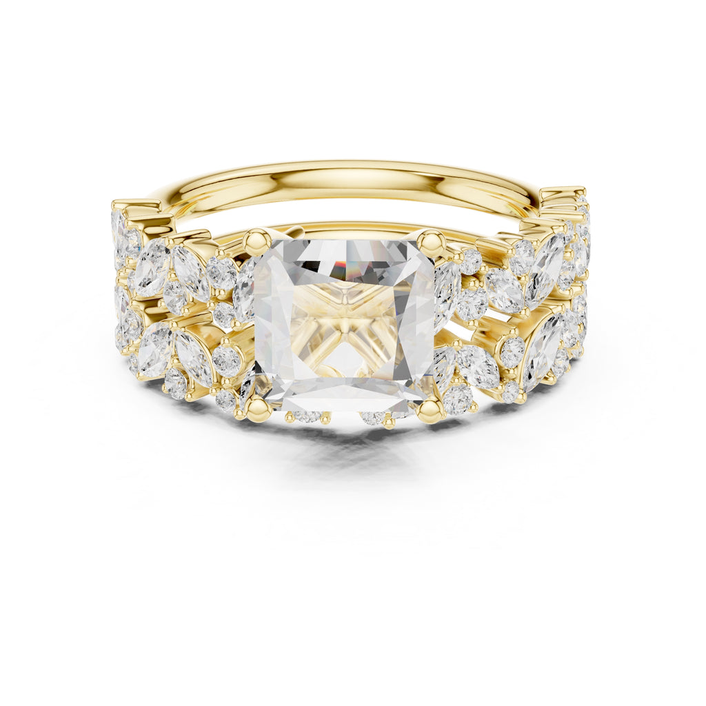 2.00 ct Ethereal Blossom Engagement Ring 2ct Yellow Gold Princess
