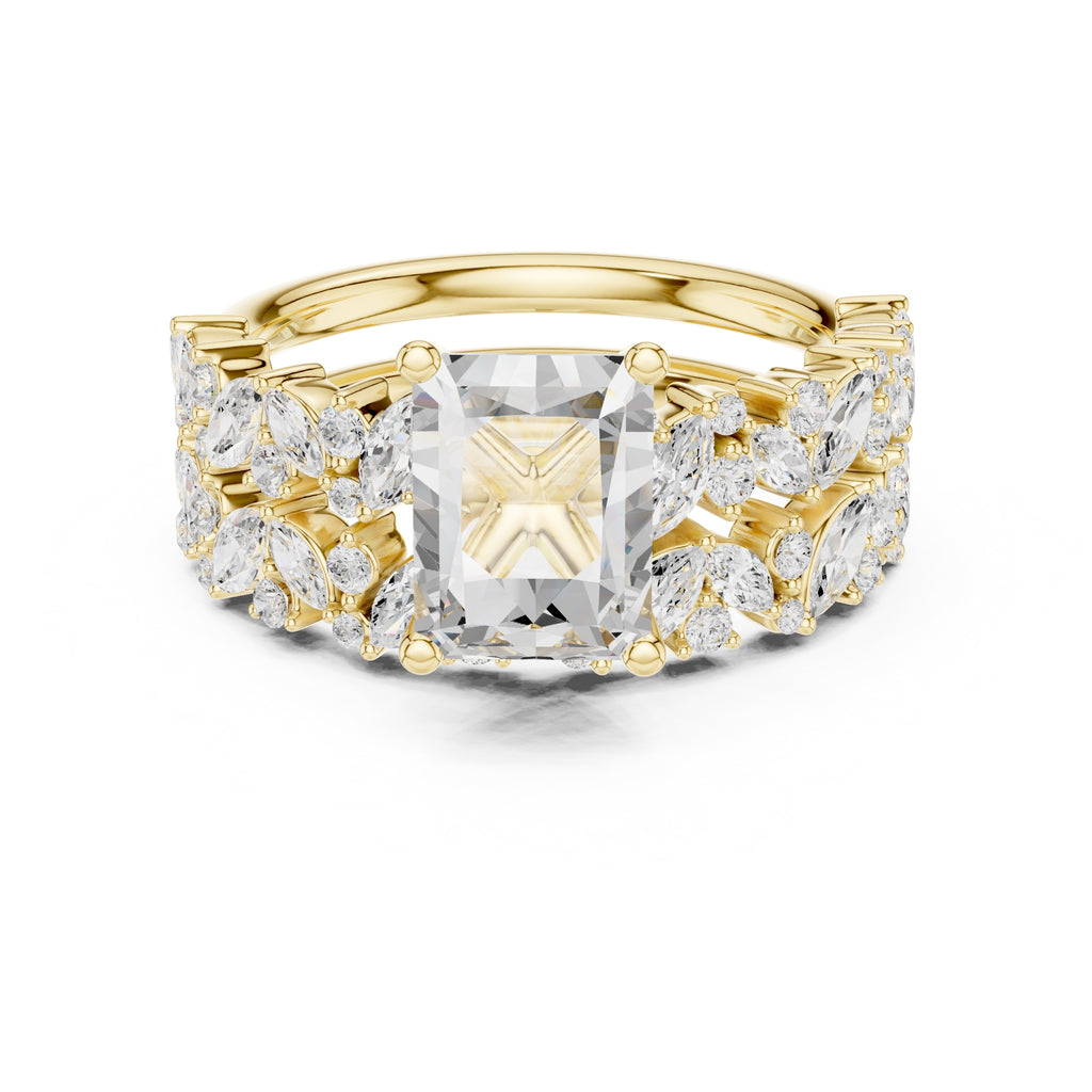 2.00 ct Ethereal Blossom Engagement Ring 2ct Yellow Gold Radiant