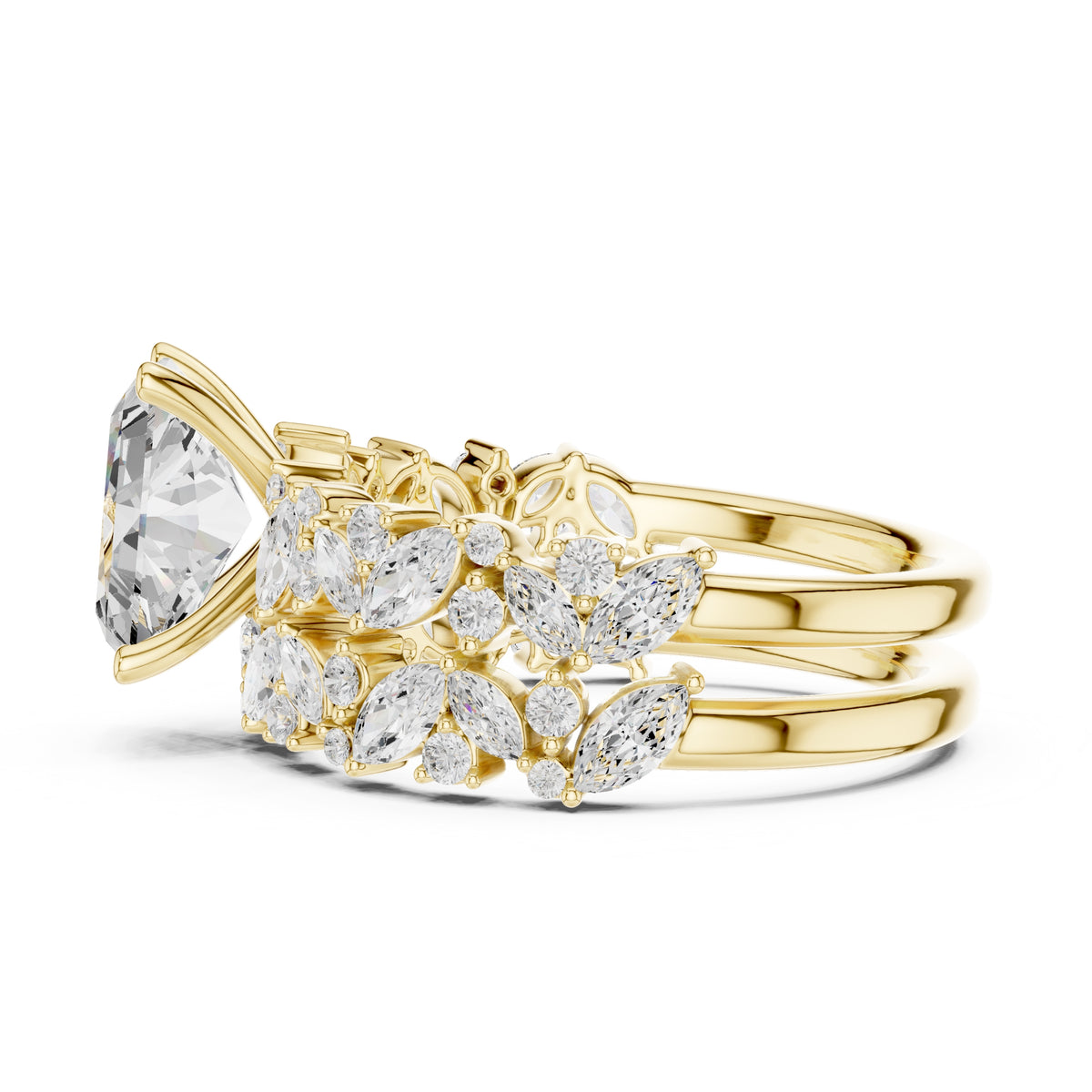 2.00 ct Ethereal Blossom Engagement Ring 2ct Yellow Gold Radiant