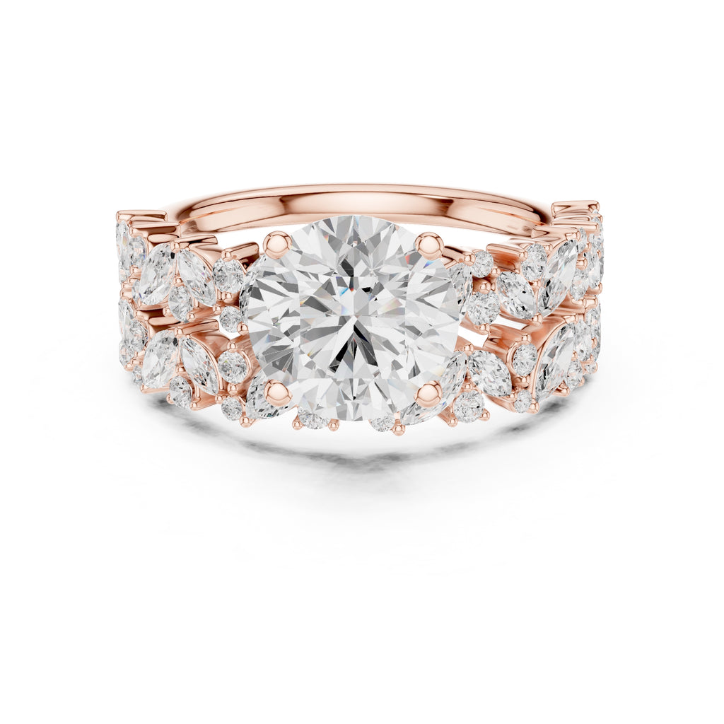 2.00 ct Ethereal Blossom Engagement Ring 2ct Rose Gold Round