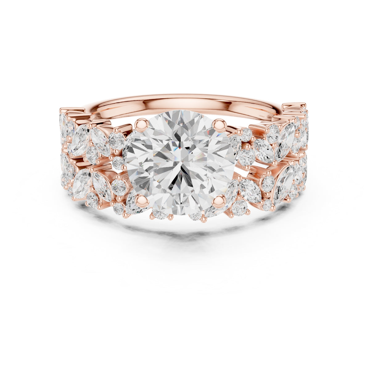 2.00 ct Ethereal Blossom Engagement Ring 2ct Rose Gold Round
