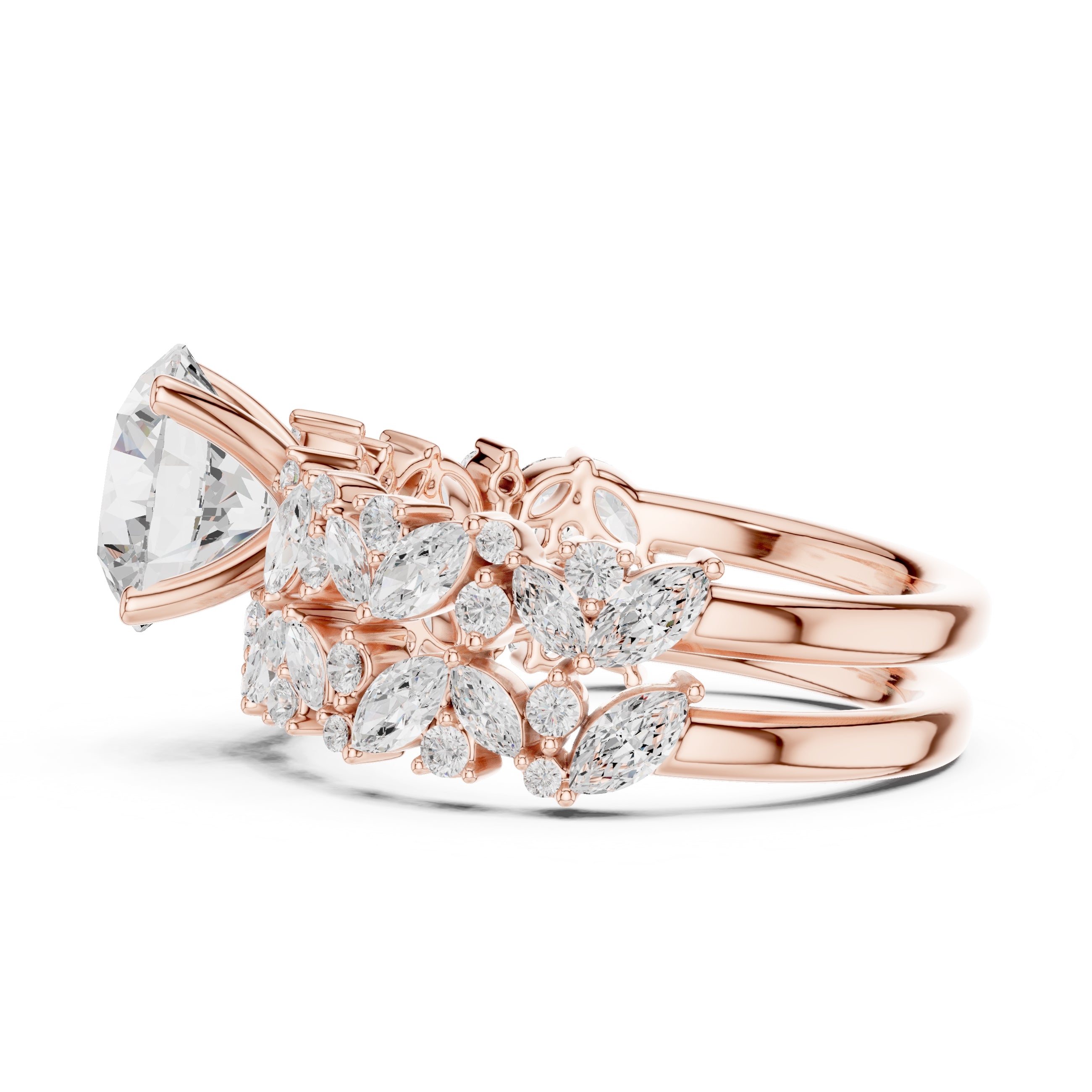 2.00 ct Ethereal Blossom Engagement Ring 2ct Rose Gold Round