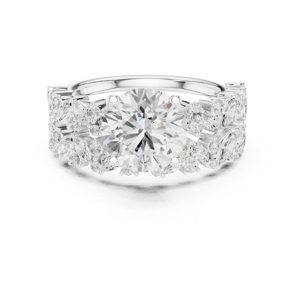 2.00 ct Ethereal Blossom Engagement Ring 2ct White Gold Round