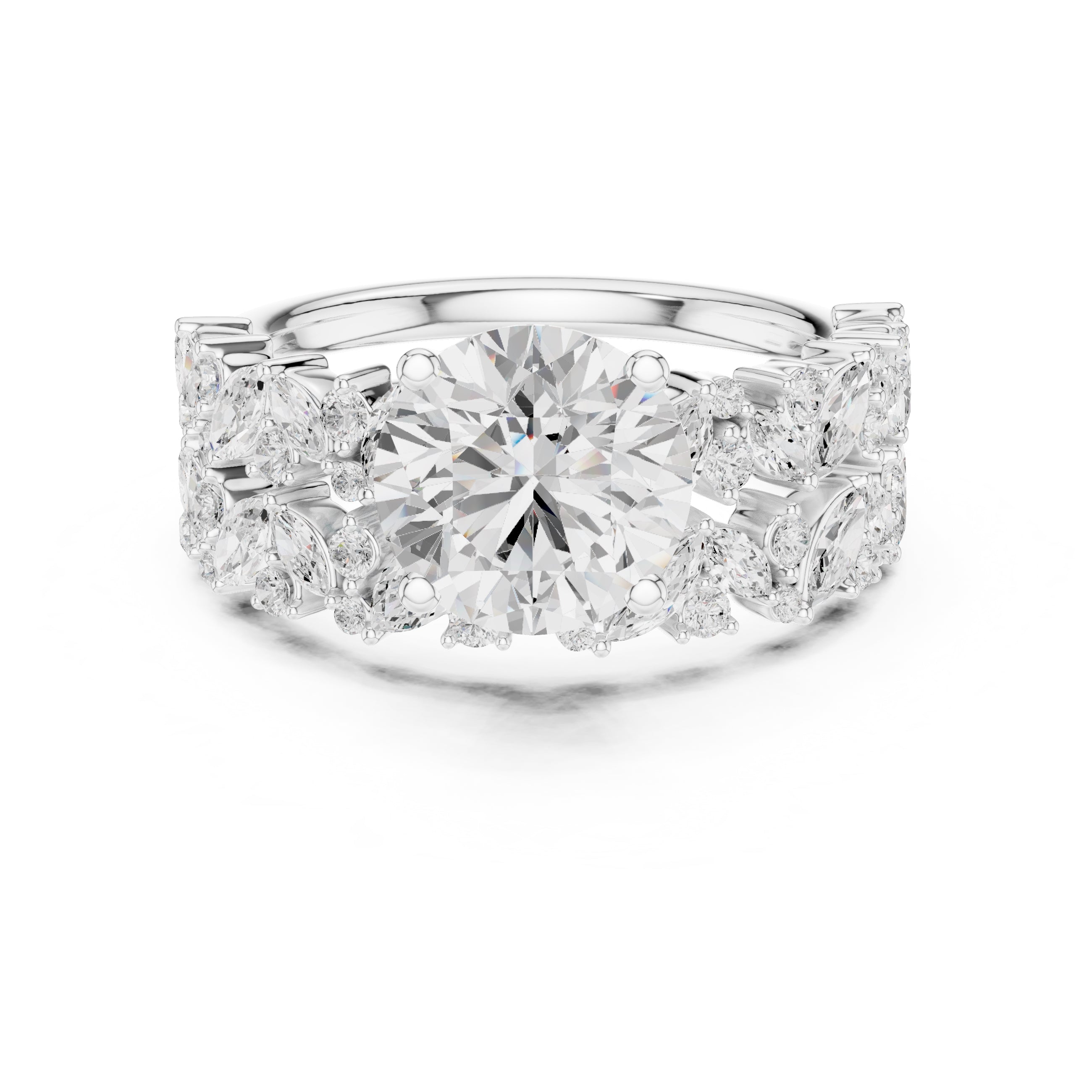 2.00 ct Ethereal Blossom Engagement Ring 2ct White Gold Round