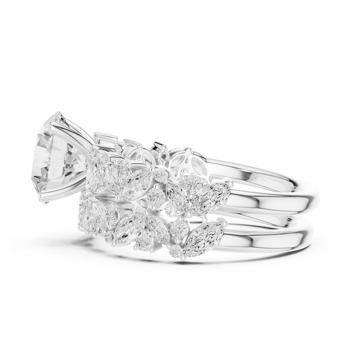 2.00 ct Ethereal Blossom Engagement Ring 2ct White Gold Round