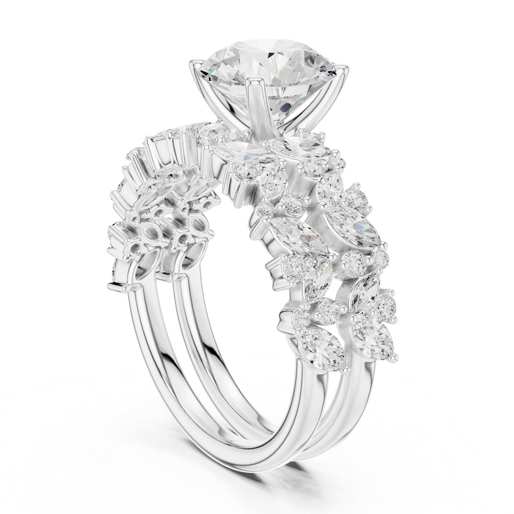 2.00 ct Ethereal Blossom Engagement Ring 2ct White Gold Round