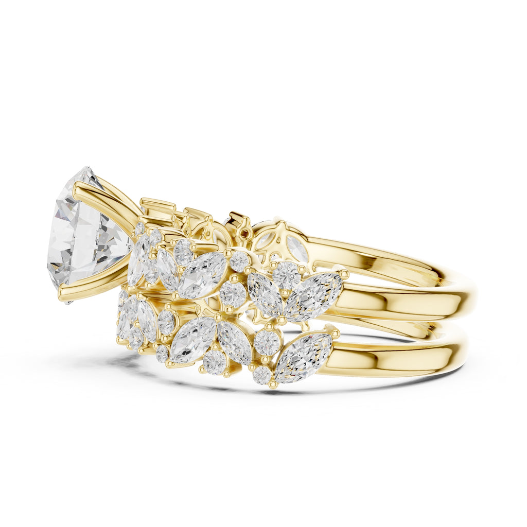 2.00 ct Ethereal Blossom Engagement Ring 2ct Yellow Gold Round