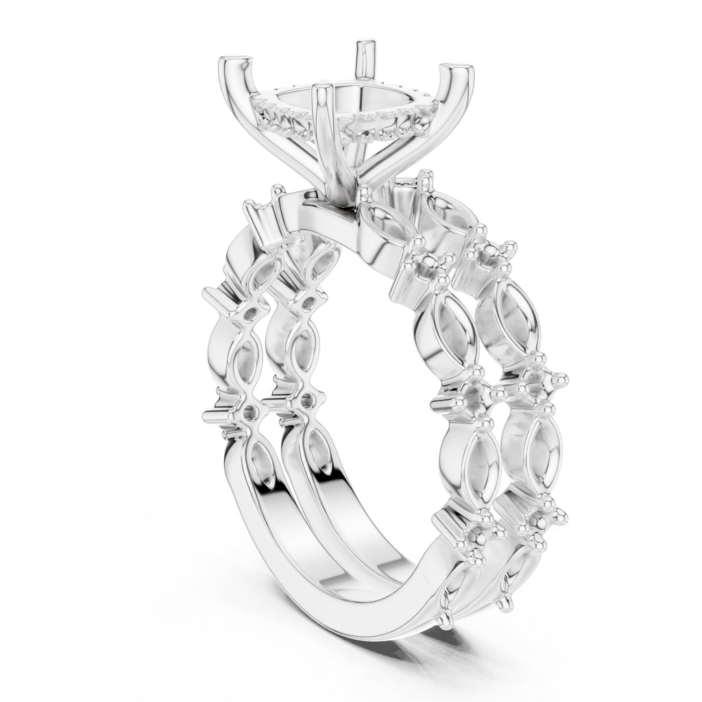 3.00 ct Celestial Cascade Engagement Ring 3ct White Gold Cushion