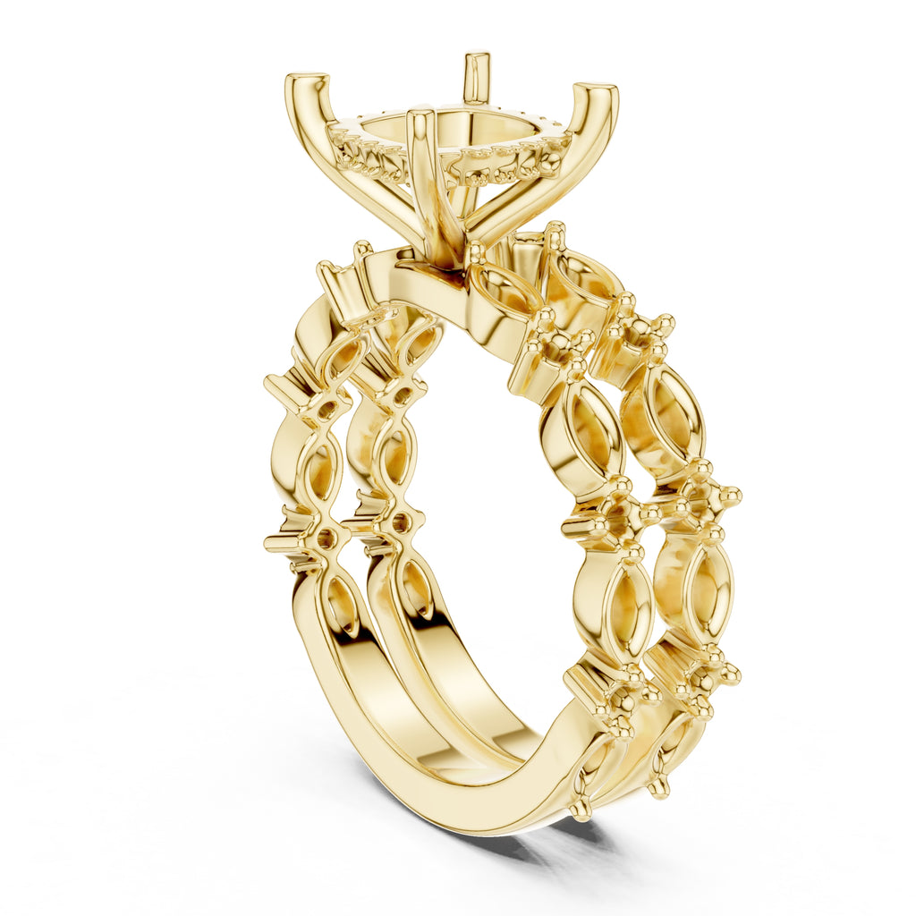 3.00 ct Celestial Cascade Engagement Ring 3ct Yellow Gold Cushion