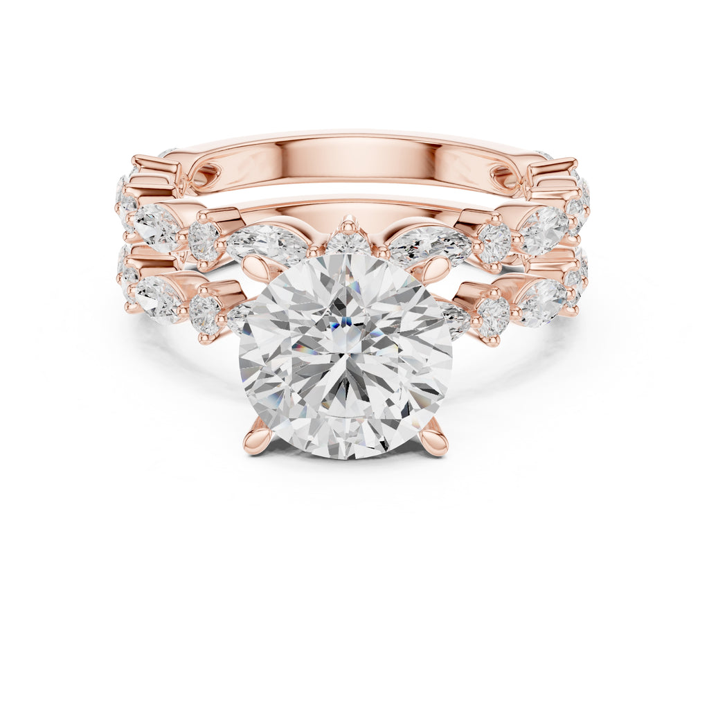 3.00 ct Celestial Cascade Engagement Ring 3ct Rose Gold Round