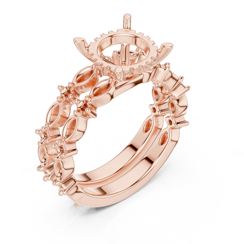 3.00 ct Celestial Cascade Engagement Ring 3ct Rose Gold Round