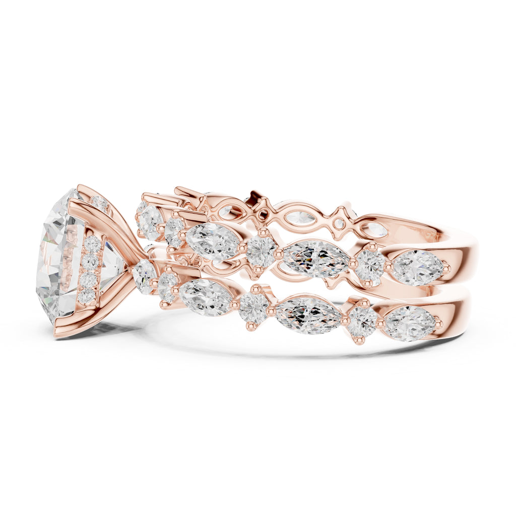 3.00 ct Celestial Cascade Engagement Ring 3ct Rose Gold Round
