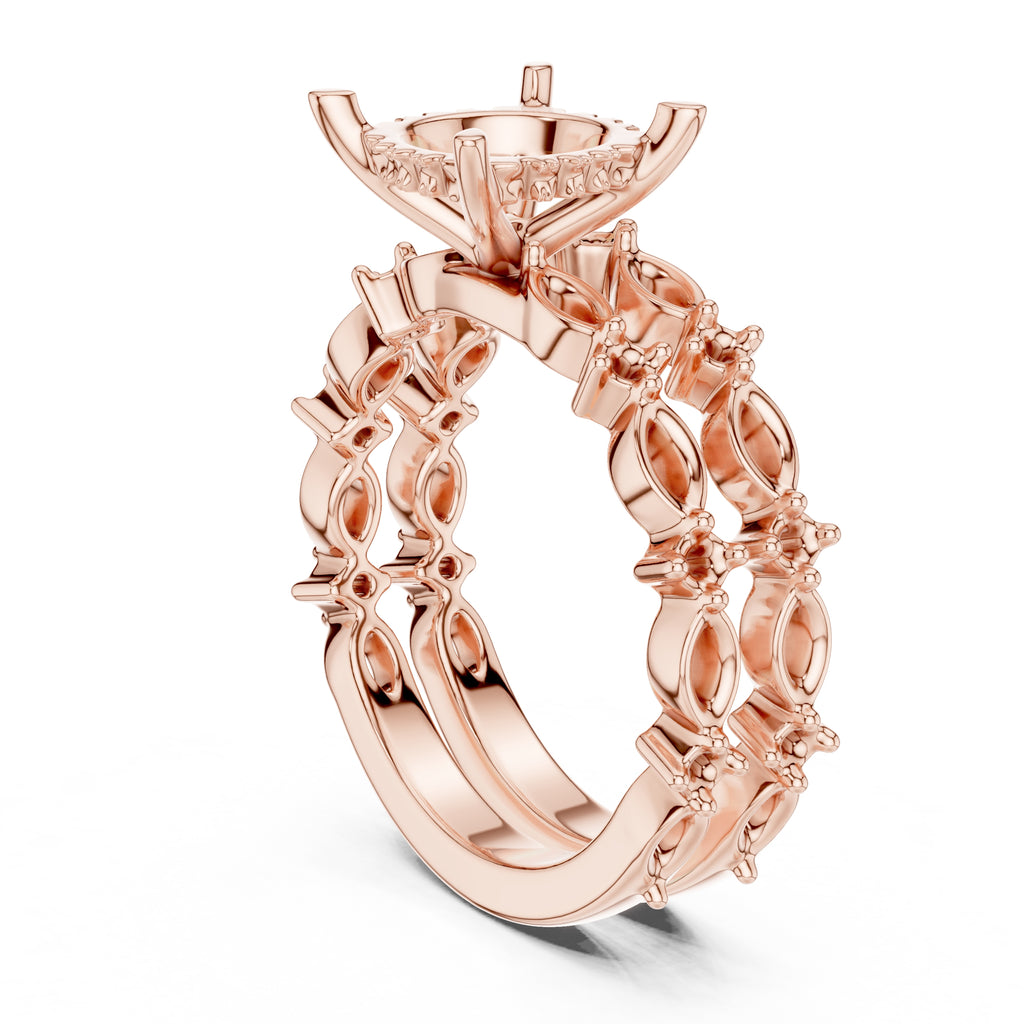 3.00 ct Celestial Cascade Engagement Ring 3ct Rose Gold Round