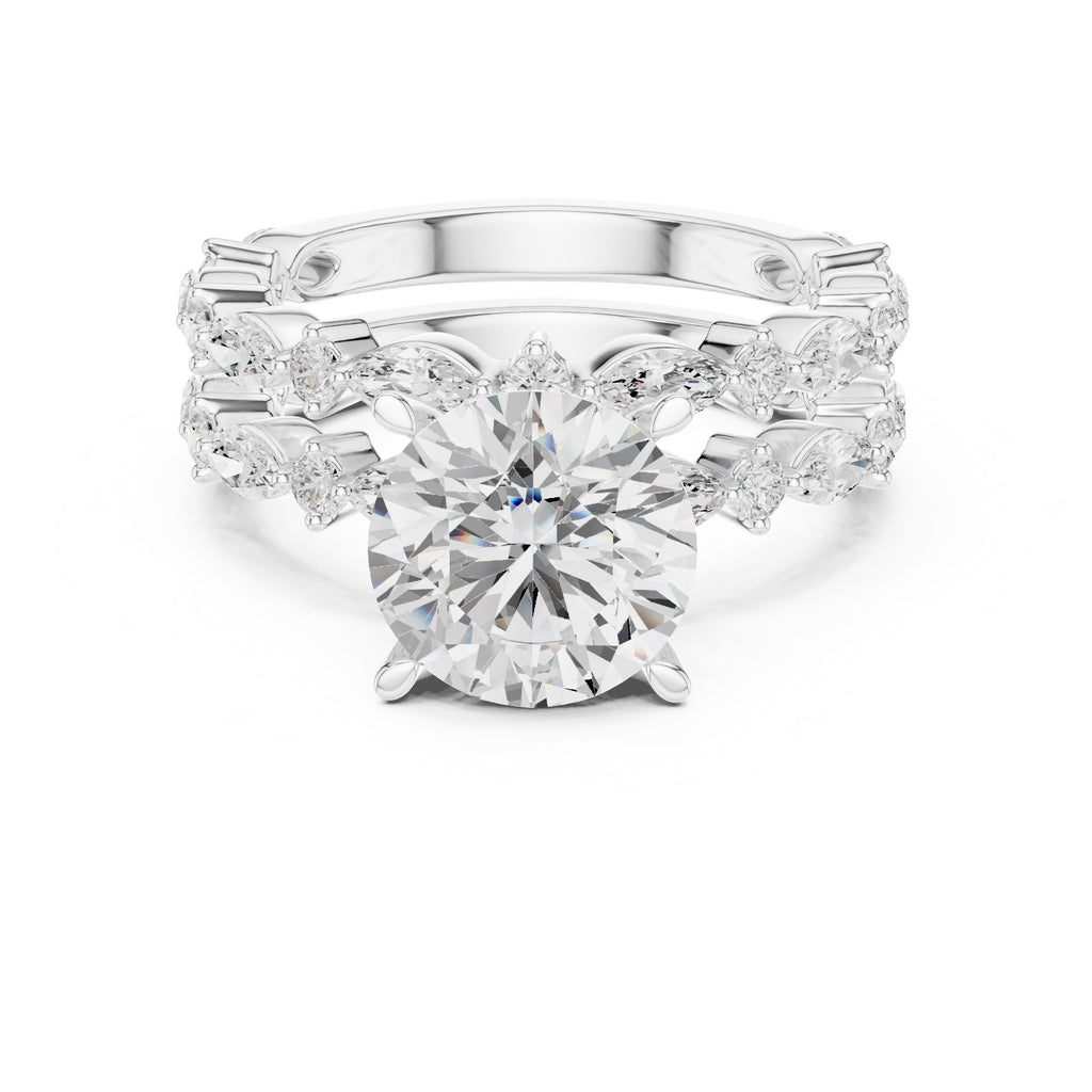 3.00 ct Celestial Cascade Engagement Ring 3ct White Gold Round