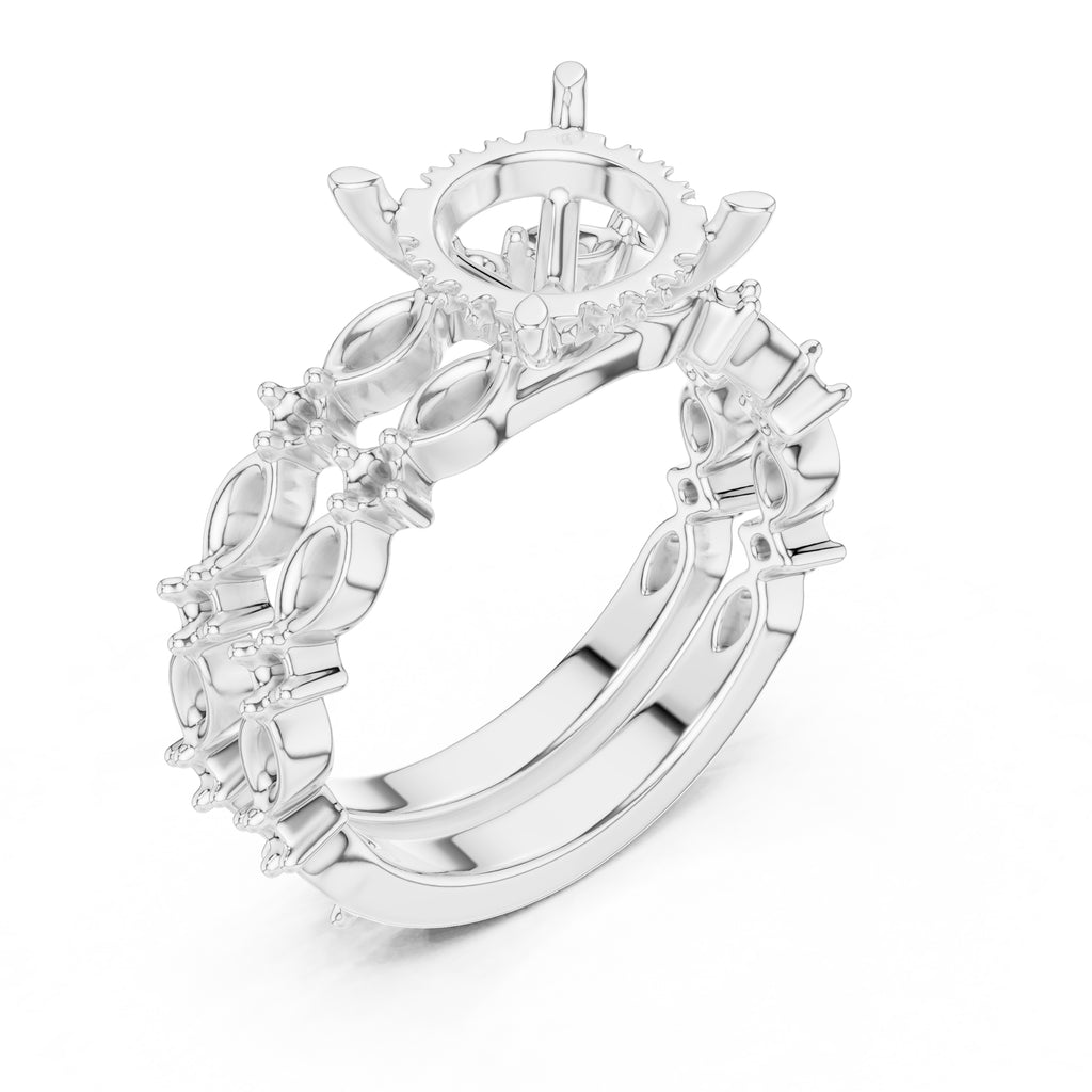 3.00 ct Celestial Cascade Engagement Ring 3ct White Gold Round