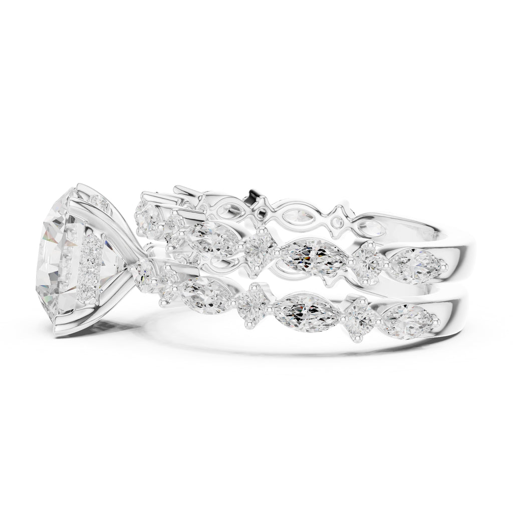 3.00 ct Celestial Cascade Engagement Ring 3ct White Gold Round