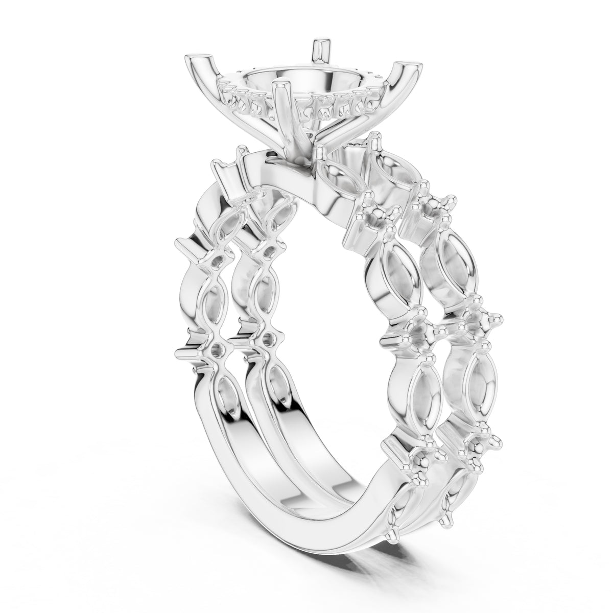 3.00 ct Celestial Cascade Engagement Ring 3ct White Gold Round
