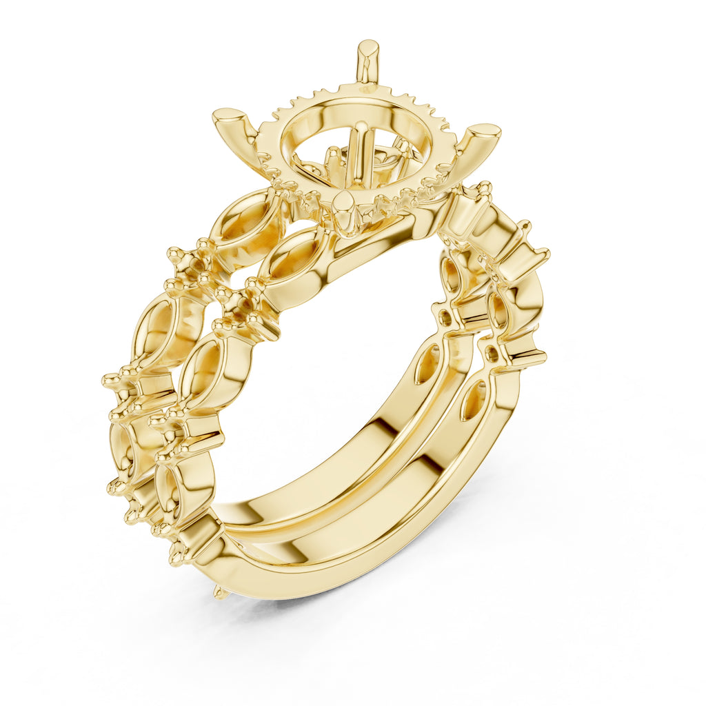 3.00 ct Celestial Cascade Engagement Ring 3ct Yellow Gold Round